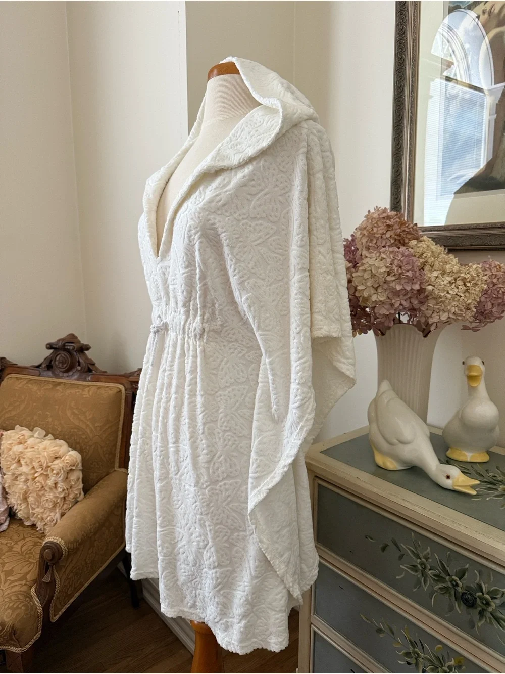 Juicy Couture White Hooded Terry Cover-Up